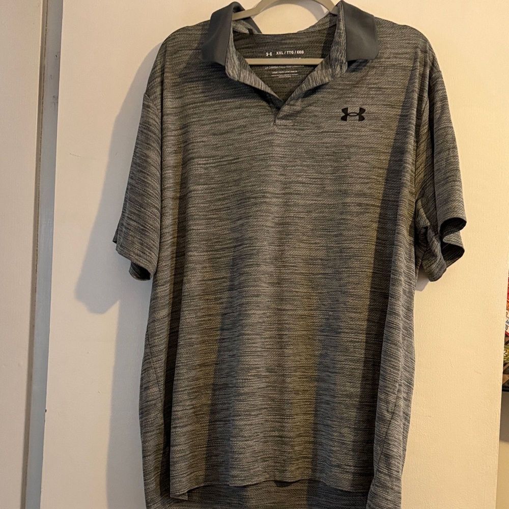 Under Armour Men's Heathered Gray Polo